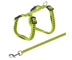 TRIXIE Kačių petnešos su pavadėliu, atspind., metal. sagtys, 22-42 cm-10 mm, 1.20 m