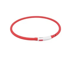 TRIXIE LED antkaklis USB, silikonas, XS-XL 70cm/10mm, raudonas