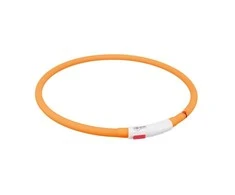 TRIXIE LED antkaklis USB, silikonas, XS-XL 70cm/10mm, oranžinis