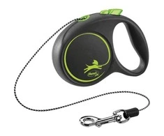 Flexi Black Design M pavadėlis šunims iki 25kg juostinis 5m žalios spalvos