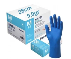 Prailgintos mėlynos nitrilo pirštinės Santex Flash Power Nitrile 28 cm, 50 vnt., 9 g - M