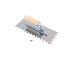 Dantyta glaistyklė, kvadratiniais dantimis su medine rankena, 10 mm, 28x12cm