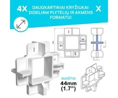 Kryžiukai plytelių tarpams, daugkartiniai, 1,2,3,5 mm (40 vnt.)