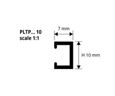 Profilis, aliuminis anoduotas, juodas, h 10 mm, L 2,7 m