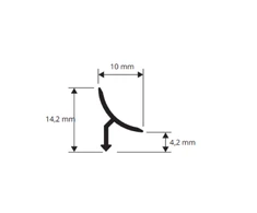 Profilis, aliuminis anoduotas, pilkas, h 4,5 mm, L 2,7 m
