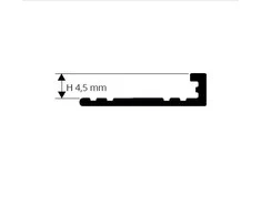 Profilis, aliuminis anoduotas, pilkas, h 4,5 mm, L 2,7 m