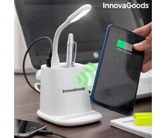 „5 viename“ belaidis įkroviklis su darbastalio organizavimo kilimėliu ir USB LED lempa DesKing InnovaGoods