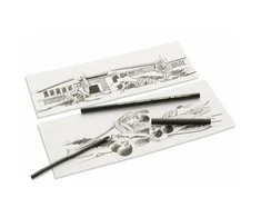 Anglies kreidelės Faber-Castell, natūralios, Ø 9-15mm, juodos spalvos, dėžutėje 4vnt