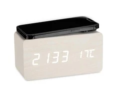 Gift Decor Skaitmeninis Laikrodis Stacjonarny Baltas PVC Drewno MDF (15 x 7,5 x 7 cm)