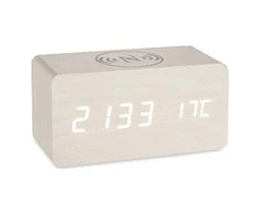 Gift Decor Skaitmeninis Laikrodis Stacjonarny Baltas PVC Drewno MDF (15 x 7,5 x 7 cm)