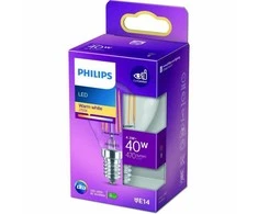 LED lempa Philips Fil P45, 4.3W, E14, 2700K, 470lm, skaidri