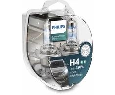 Philips lemputės X-TremeVision +150%, H4, 60/55W, DUO 12342XVPS2
