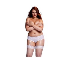 Baci - Baltas Rose Open Crotch Boyshort kelnaitės XL