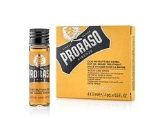 Proraso Wood &amp; Spice Karštas aliejus barzdos priežiūrai, 4x17 ml