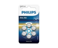 Baterija Philips Zinc Air 1,4V 6 lizdinės plokštelės (PR44 / mėlynas skirtukas)