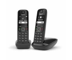 Belaidis Telefonas - Gigaset AS690 Duo 14h Pokalbių Laikas, 100-Įrašų Telefonų Knyga Juodas