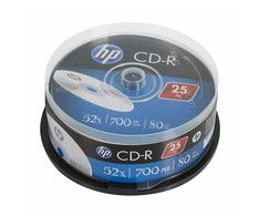 Hewlett Packard (HP) HP CD-R, CRE00015-3, 69311, 25 pak., 700 MB, 52x, 80 min., 12 cm, nespausdinama, torto dėžutė, duomenų archyvavimui