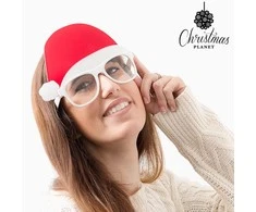 Bigbuy Christmas Kalėdiniai akiniai "Kepurė"