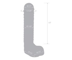 Glas Stiklas – tikroviškas briaunotas stiklo G taško dildo su kamuoliukais