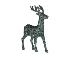 Krist+ Dekoras Vidutinis Šiaurės elnias Mėlyna Auksinis Plastmasinis (15 x 45 x 30 cm)