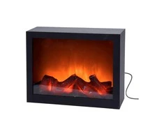BigBuy Elektrinis židinys LED apšvietimu juodas 29x23 cm