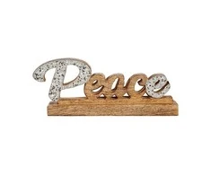 Krist+ Dekoratyvinė figūrėlė Peace Blizgučiai Medžio (6 x 13 x 31 cm)