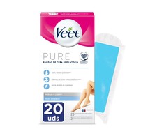 "Veet" depilacinės juostos "Pure Body Depilatory Wax Strips Sensitive Skin Pure Depilatory Wax Strips" 20
