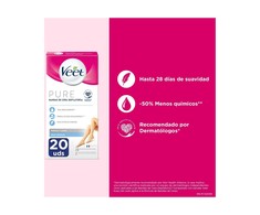 "Veet" depilacinės juostos "Pure Body Depilatory Wax Strips Sensitive Skin Pure Depilatory Wax Strips" 20