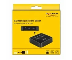 Delock M.2 prijungimo stotelė, skirta 2 x M.2 NVMe PCIe SSD su klonavimo funkcija