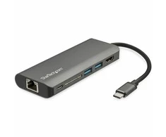 StarTech.com DKT30CSDHPD3 knyginių kompiuterių dokas / jungčių replikatorius Vielinis USB 3.2 Gen 1 (3.1 Gen 1) Type-C Juoda, Pilka