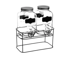 Secret De Gourmet Dvigubas gėrimų skirstytuvas ant stovo, 4L x 2