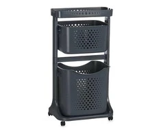 Kipit plastikinė spintos lentyna su 2 krepšeliais PATOGIOS VIETOS, 44 x 33 x 81 cm