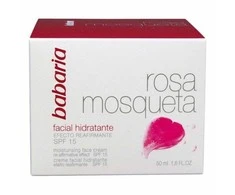 "Babaria" veido kremas "24 Hour Moisture Rose hip Oil Spf15" 50ml