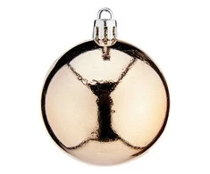Krist+ Eglutės rutuliukai Ø 6 cm 24 vnt. PVC champagne