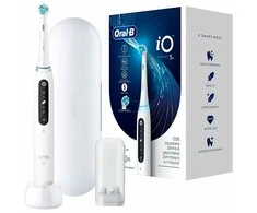 „Oral-B iO Series 5“, Suaugusiesiems, Besisukantis-vibruojantis dantų šepetėlis, Kasdienė priežiūra, Intensyvus, Jautrus, Super jautrus, Balinamasis, Balta, 2 min., Balta