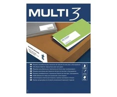 Multi 3 Lipnios etiketės Multi3, A4, 105x40mm , 14 etikečių lape, 100 lapų, baltos spalvos