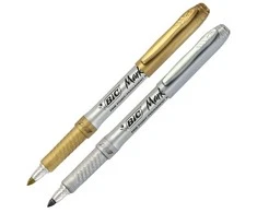 Bic Žymėjimo metalas Rašalas aukso ir sidabro. (12vnt)