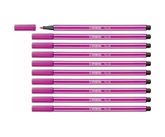 STABILO AQUACOLOR flomasteriai - 10 vnt. - Tamsiai rožinė - 1mm antgalis - Opaques