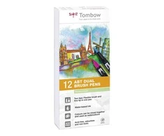 Tombow Rinkinys flamastrów Dual Pen 12 vnt. - pastelowe