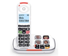 „Swissvoice Xtra 2355“ belaidis DECT telefonas su atsakikliu ir paveikslėlio numerio rinkimo mygtukais, baltas