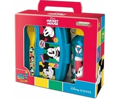 STOR Pikniko rinkinys Mickey Mouse Fun-Tastic Sumuštinių keptuvė 400 ml Prietaisai Butelis Aliuminis