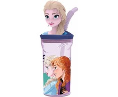 STOR Užšaldyta 3D taurė su šiaudais 360 ml
