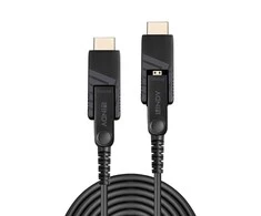 HDMI Laidas - LINDY Šviesolaidinis Hibridinis Micro-HDMI 4K60 Laidas, 18Gbps, Atsparus Micro-HDMI, HDMI, DVI, 30 m, Juodas
