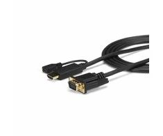 Kabelis StarTech HDMI - D - Sub (VGA) + mikro USB 0.9 m juodas (HD2VGM3)