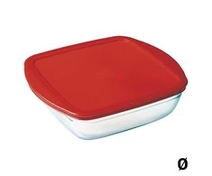 Orkaitėje kepti tinkamas indas su plastikiniu dangčiu C'N'S 28 x 20 x 8 cm OCUISINE