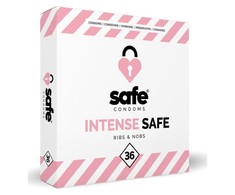 SAFE – Prezervatyvai Intense Safe Ribs &amp; Nobs (36 vnt.)
