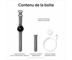 Išmanusis laikrodis Google Pixel Watch WiFi (41mm, 32 GB), Sidabrinės spalvos apvadas su pilkos spalvos silikoniniu dirželiu