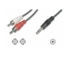ASSMANN Audio connection cable, stereo 3.5mm - 2x RCA, 2.5m, AK-510300-025-S