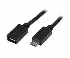 USB laidas StarTech microUSB - USB- A 0,5 m juodas (USBUBEXT50CM)