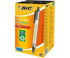 Bic Tušinukas Eco Clicstic 1.0 mm, juodas, pakuotėje 50 vnt. 175884